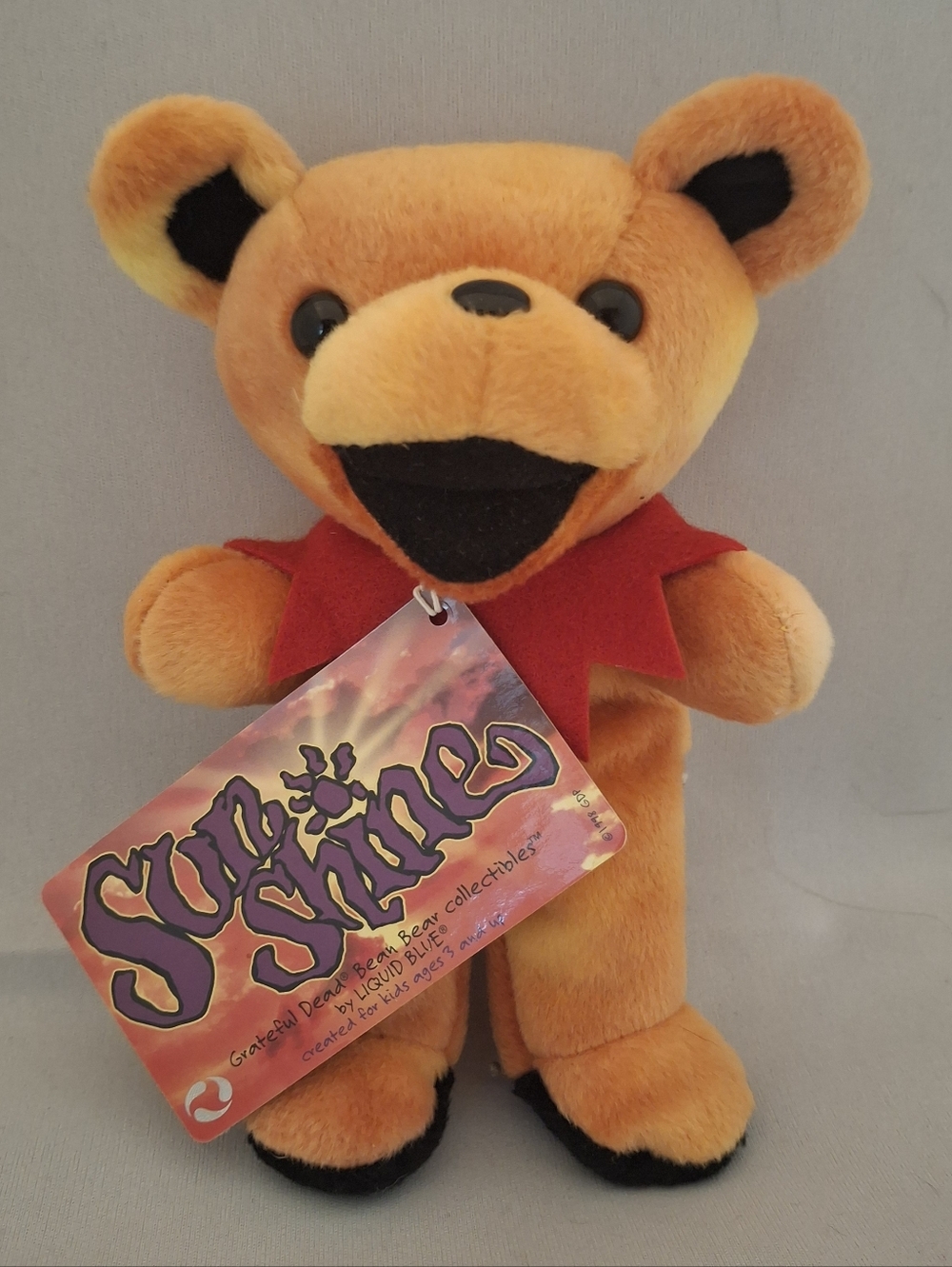 Grateful Dead Dancing Bean Bear SUNSHINE NWT Liquid Blue Vintage Plush 7" Beanie